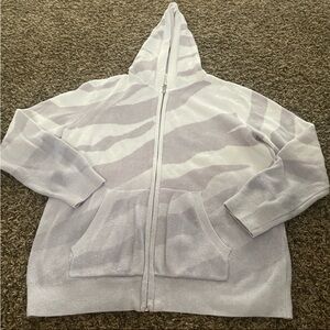 Barefoot Dreams zippered hoodie ombré purple size medium